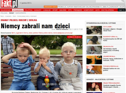 Rodzina z Piły rozdzielona przez niemieckich urzędników w Berlinie - grafika