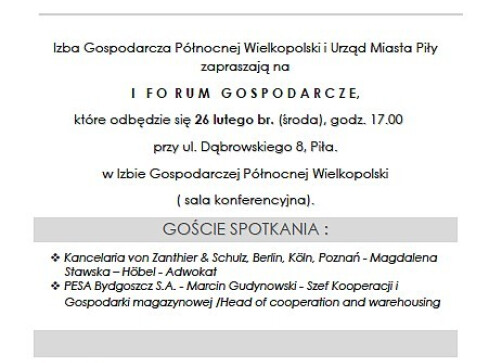 I Pilskie Forum Gospodarcze   - grafika