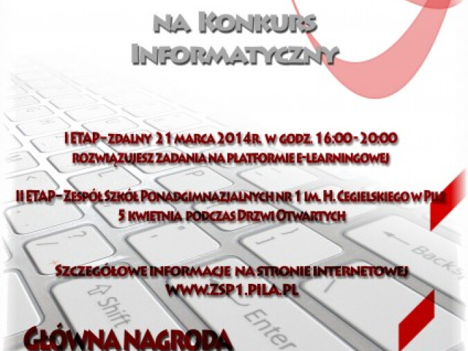 Konkurs informatyczny dla gimnazjalistów  - grafika