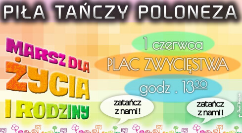 Happening na Placu Zwycięstwa: Piła Tańczy Poloneza - grafika