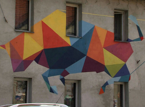 Wóz Drzymały na Gminnym Domu Kultury - grafika