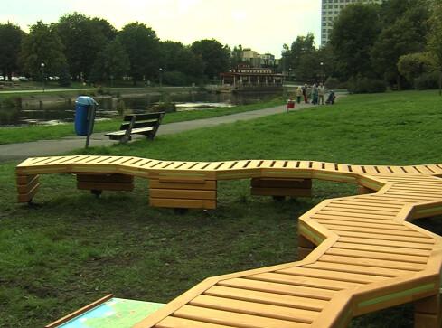 Gąsienica na bulwarach  - grafika