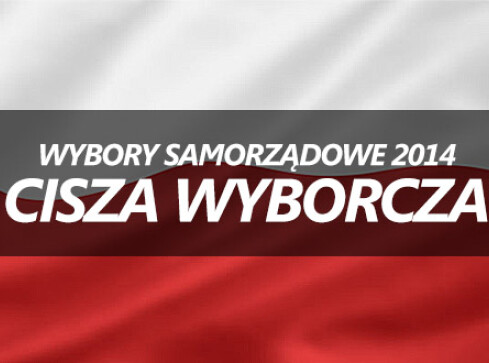 Cisza wyborcza i uszkodzony baner - grafika