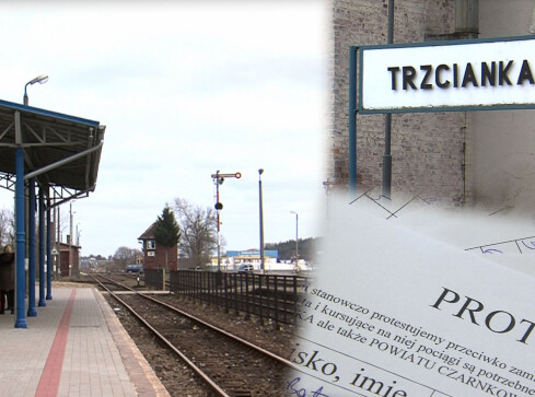 Protest przeciw likwidacji pociągów - grafika