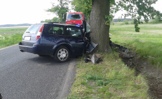 Wypadek na trasie Trzcianka - Biała