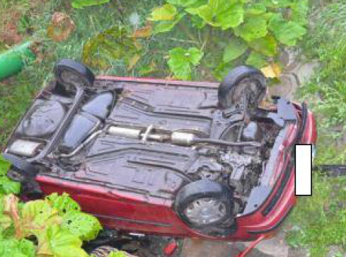 Auto dachowało, dwie osoby ranne - grafika