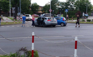 Kolizja pod dworcem PKP w Pile