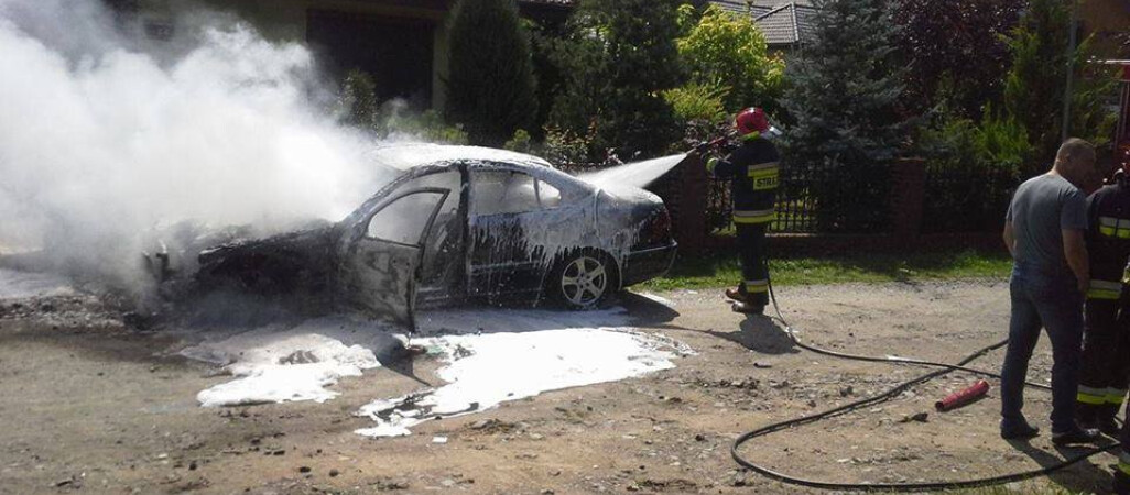 Mercedes stanął w ogniu