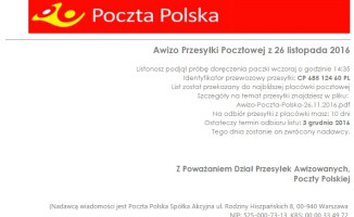 Poczta Polska ostrzega przed mailami z wirusem