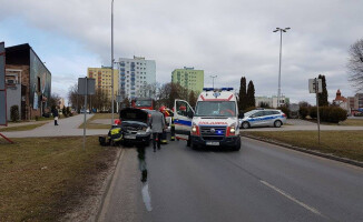 Wypadek na rondzie pod Molino w Pile