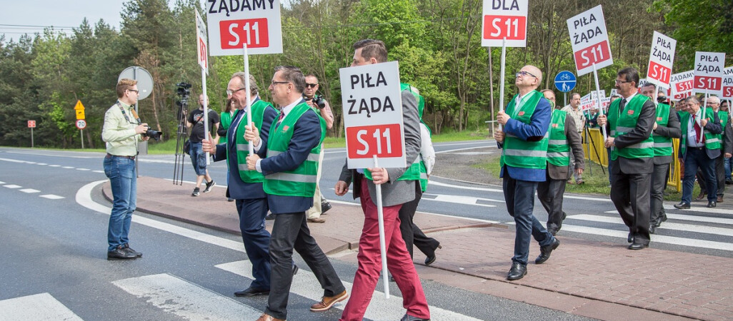 Samorządowcy blokowali krajówkę w Pile
