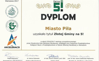Piła została "Złotą Gminą na 5!"