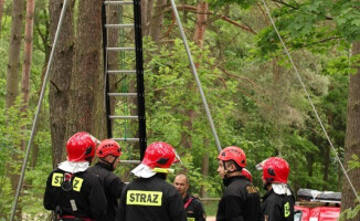 Strażacy ewakuowali paralotniarza z drzewa