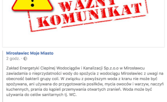 Bakterie z grupy coli w wodociągach miejskich