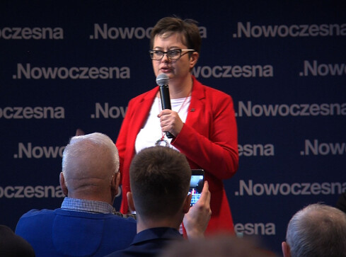 Katarzyna Lubnauer na spotkaniu w Pile - grafika