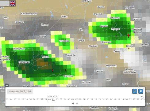 Silne burze z gradem - grafika