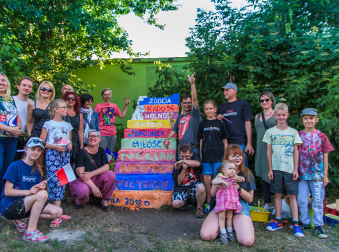 10. Schodów - happening na schodach w Pile - grafika