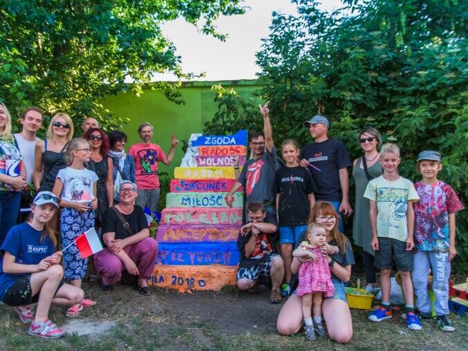 10. Schodów - happening na schodach w Pile - grafika