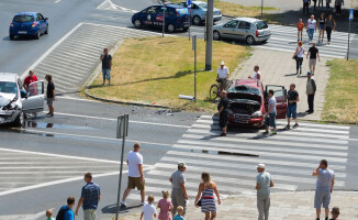 Wypadek w centrum Piły [GALERIA]