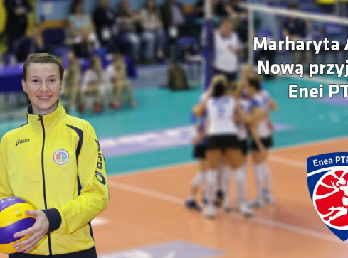 Marharyta Azizova atakującą Enei PTPS Piła - grafika