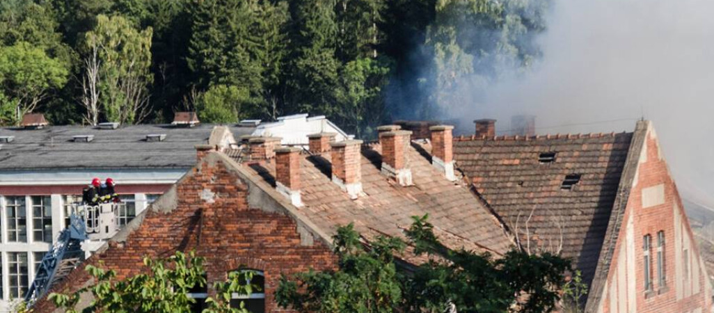 Pożar pustostanu na Warsztatowej w Pile