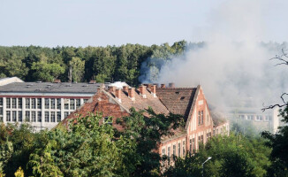 Pożar pustostanu na Warsztatowej w Pile