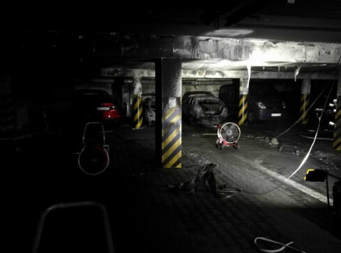 Pożar garaży podziemnych przy Kochanowskiego - grafika