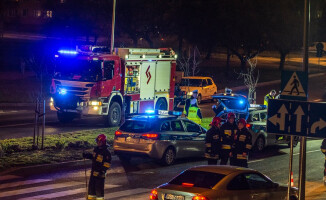 Wypadek przy al. Piastów [GALERIA]