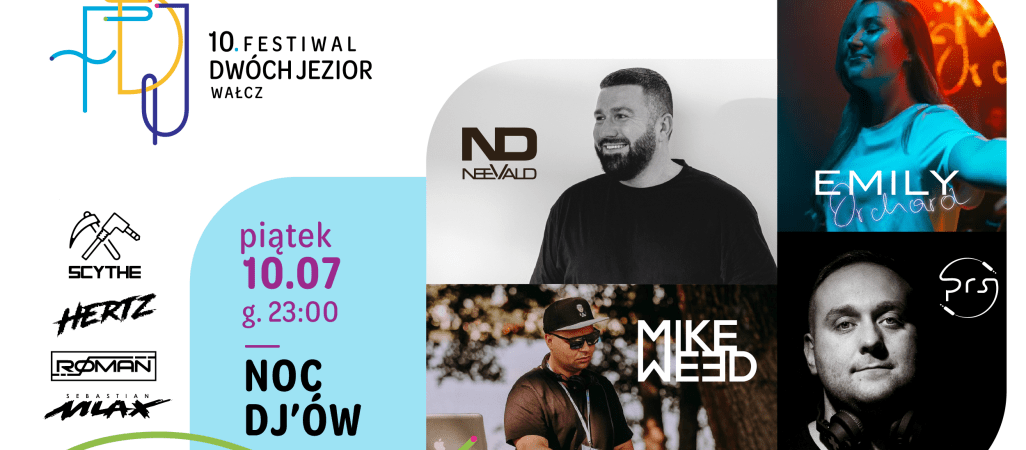 Festiwal Dwóch Jezior zaprasza na jedno z najbardziej energetycznych wydarzeń wakacji. Noc DJ-ów nad jeziorem Raduń wraca do Wałcza