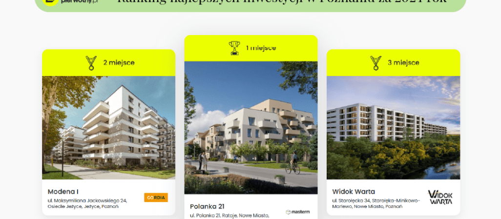 Wzrost oferty mieszkań w Poznaniu. Które inwestycje przyciągnęły największe zainteresowanie kupujących?