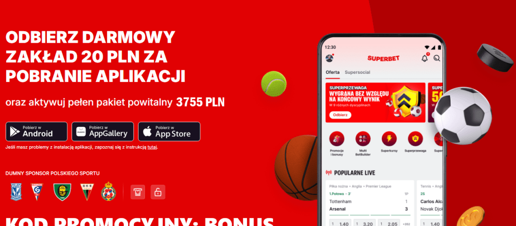 3755 PLN na start z kodem BONUS w Superbet
