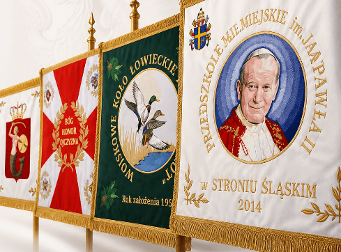 Sztandar jako symbol wartości i historii organizacji - grafika