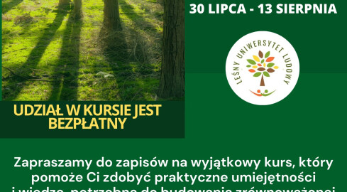 Zwolniły się miejsca na stacjonarny Kurs Ekologiczno-Obywatelski - grafika