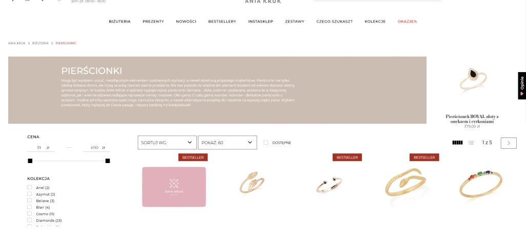 Pierścionki w wielu wydaniach