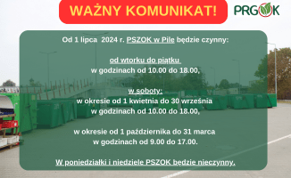 Zmiana dni i godzin otwarcia PSZOK-u w Pile