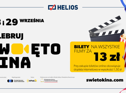 Bilety za 13 złotych i repertuar pełen nowości. Helios zaprasza na  - grafika
