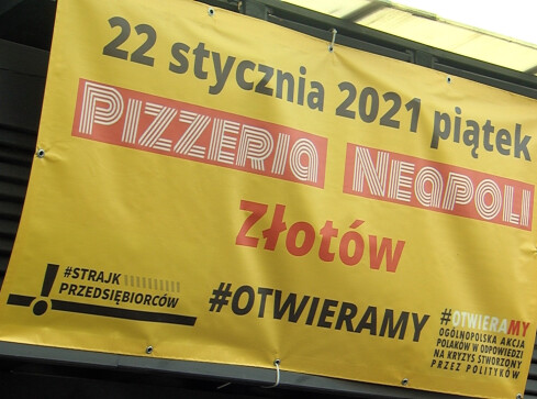 "Ciągle tylko obiecanki. Dlatego otwieramy" Bunt przeciwko lockdownow - grafika