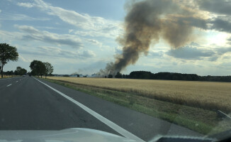Plaga pożarów w powiecie wałeckim. Pożar zboża również pod Ujściem