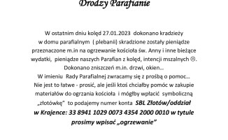 Parafia św. Anny w Krajence okradziona