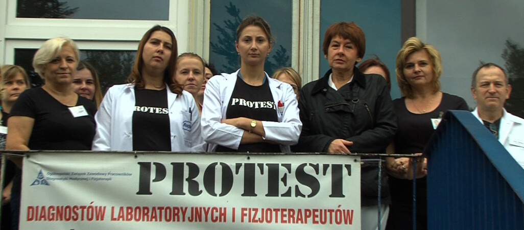 Protest diagnostów laboratoryjnych i fizjoterapeutów 