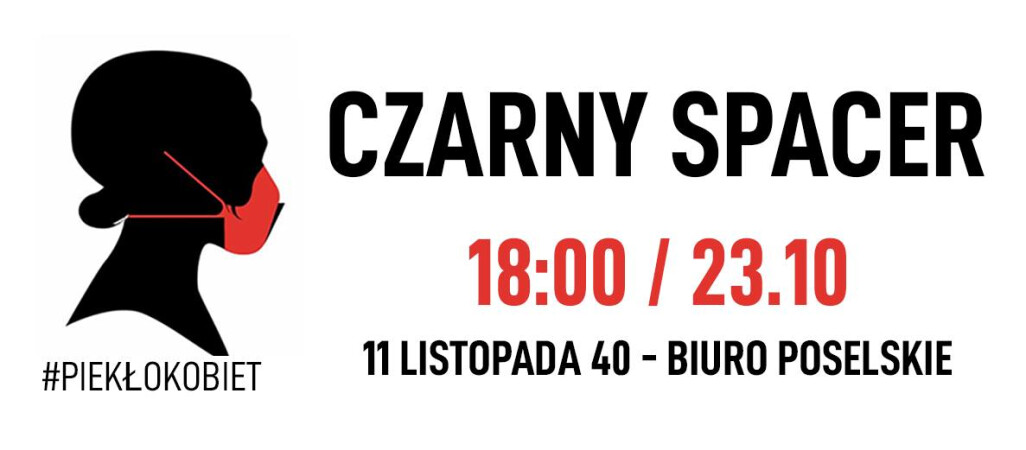 Czarny spacer pod biuro poselskie PiS w Pile 
