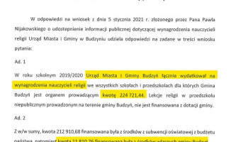 Ile kosztuje nas podatników religia w szkołach? [ZESTAWIENIE]