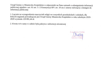 Ile kosztuje nas podatników religia w szkołach? [ZESTAWIENIE]
