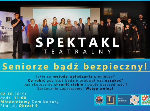”Seniorze bądź bezpieczny”  - spektakl w środę  - grafika