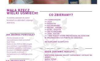 Zbiórka zabawek imienia Nadii zmarłej niedawno na raka 