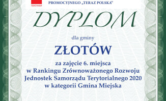 Złotów laureatem rankingu Zrównoważonego Rozwoju Jednostek Samorządu Terytorialnego