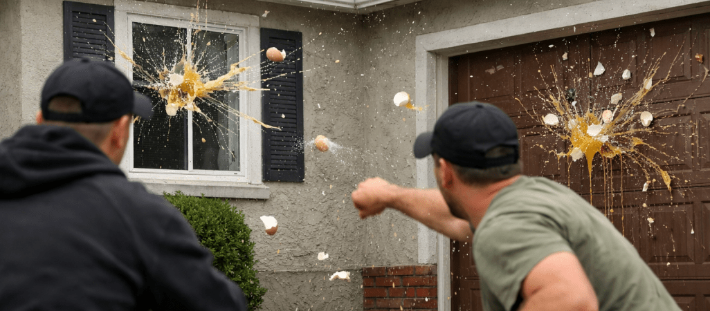 Rzucali w posesję jajkami. Poszło o.... parkowanie