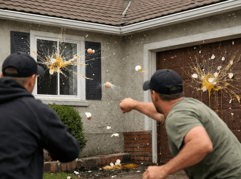 Rzucali w posesję jajkami. Poszło o.... parkowanie - grafika