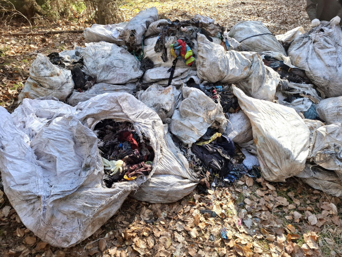 Wyrzucają worki z ubraniami do lasu. Jeden już został złapany - grafika