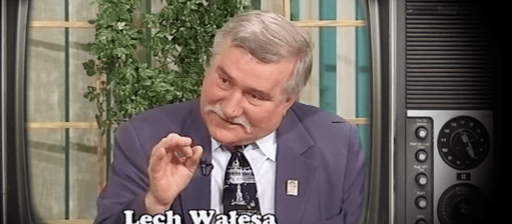 Archiwalne nagranie Lecha Wałęsy w Pile